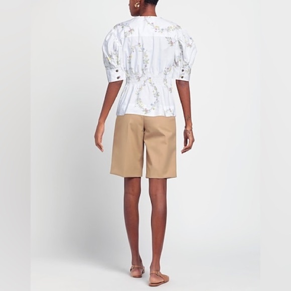 GANNI Oversized Cotton Poplin Short Sleeve Floral Top - Size 36/ Size 4-6 - Picture 7 of 9